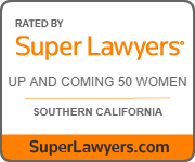 Rated by Super Lawyers, Up and Coming 50 women, Southern California, SuperLawyers.com